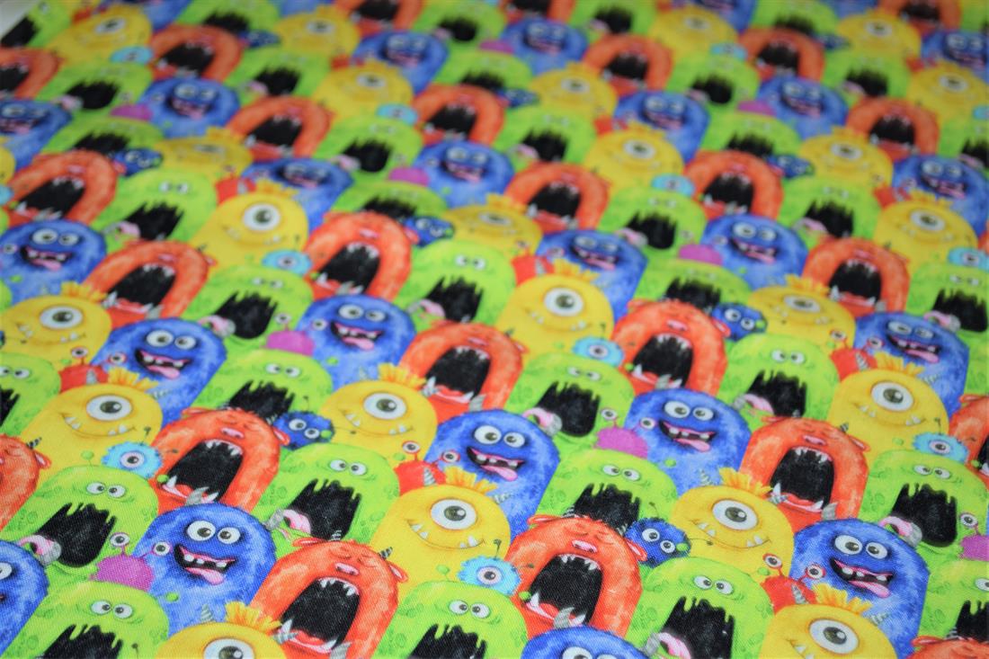 Printed 100% Cotton Monsters Fabric