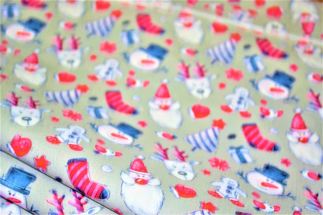 Christmas CrowdPremiume Printed Crafty Cottons Digital 100% Fabric