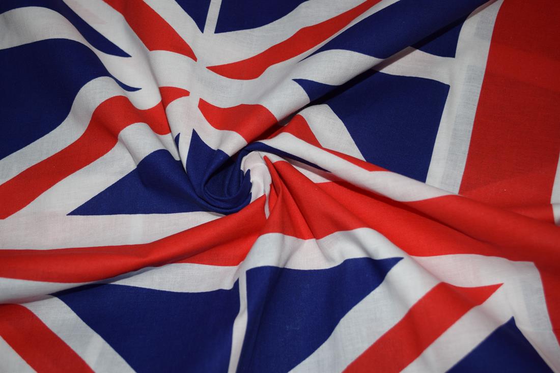 Union Jack Flag Printed 100% Cotton Poplin