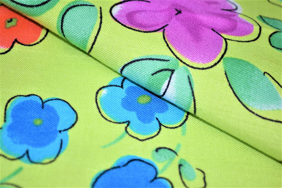 Lime Green Printed 100% Cotton Fabric