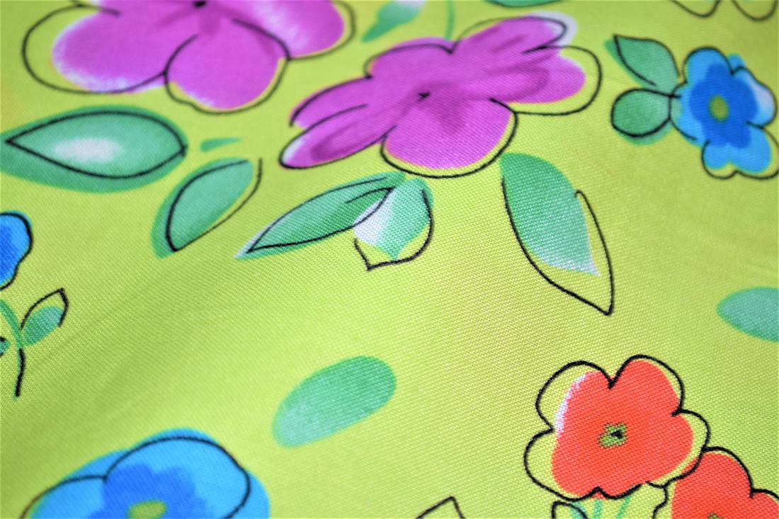 Lime Green Printed 100% Cotton Fabric