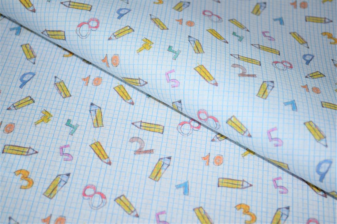 White & Blue Printed 100% Cotton Fabric