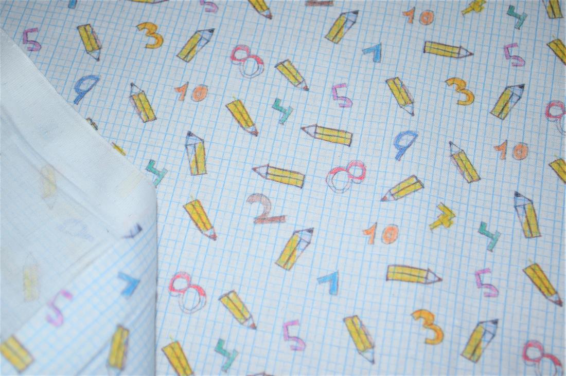 White & Blue Printed 100% Cotton Fabric