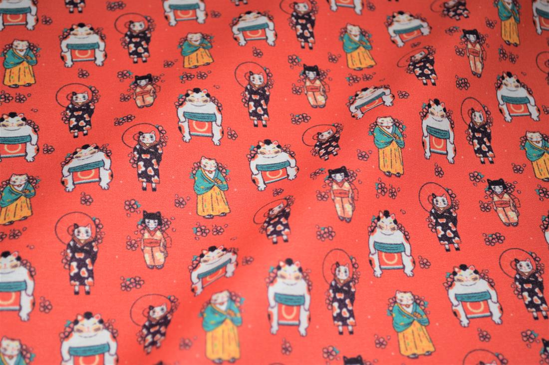Red Printed 100% Cotton Fabric