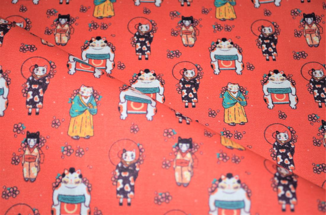 Red Printed 100% Cotton Fabric