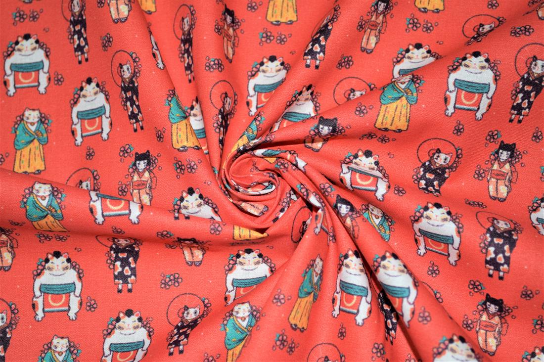 Red Printed 100% Cotton Fabric