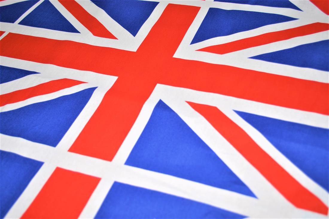 White Union Jack Flag Printed 100% Cotton Fabric