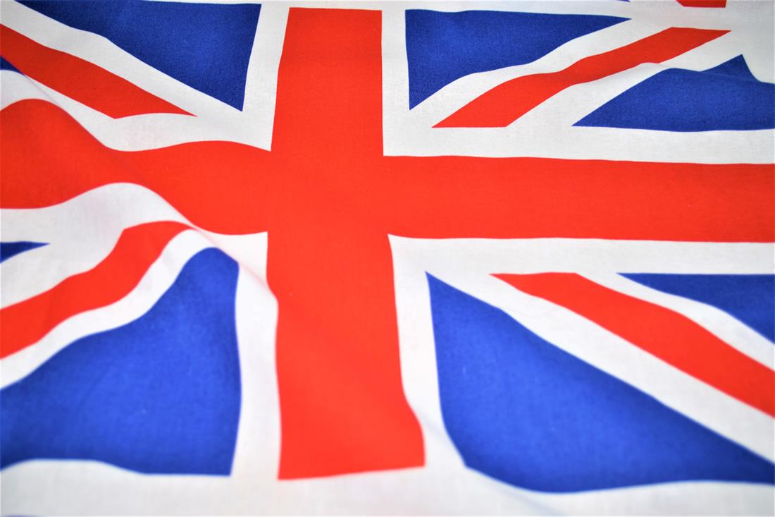 White Union Jack Flag Printed 100% Cotton Fabric