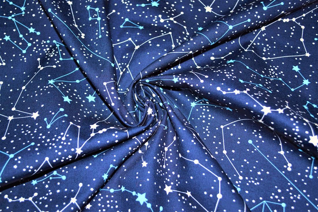 Navy Printed 100% Cotton Fabric