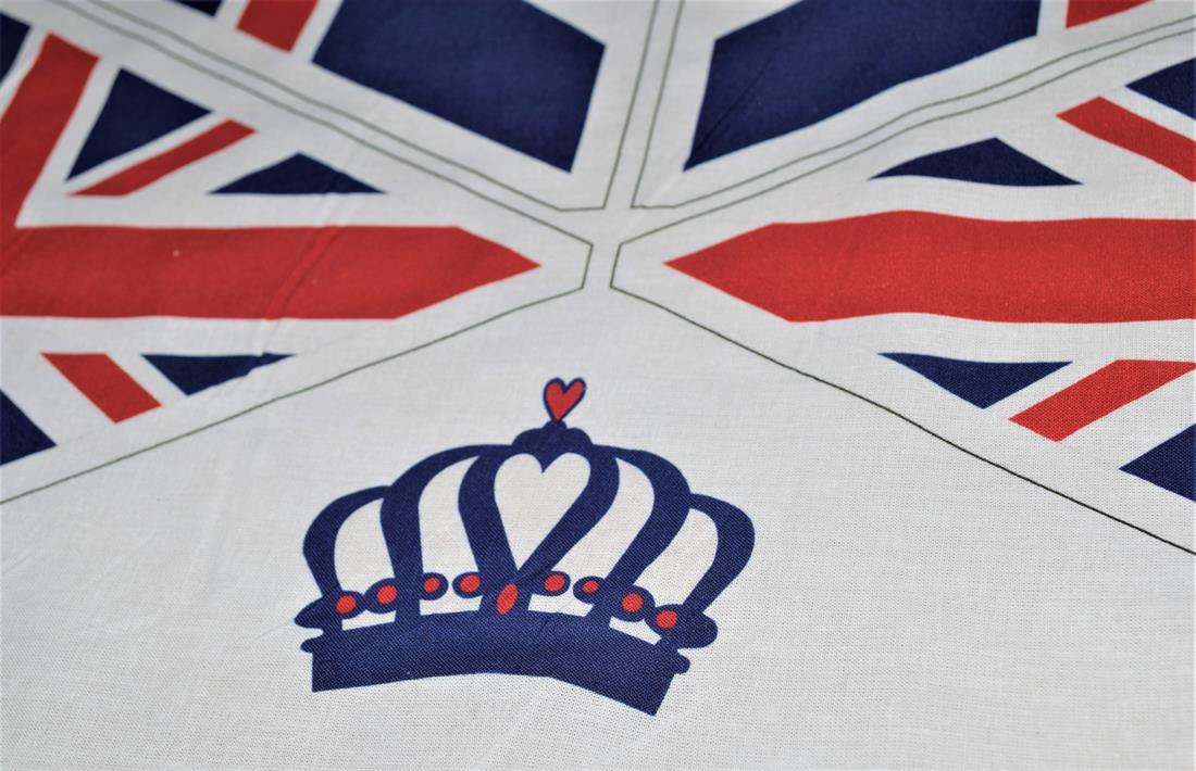 White Union Jack 100% Cotton Fabric Material