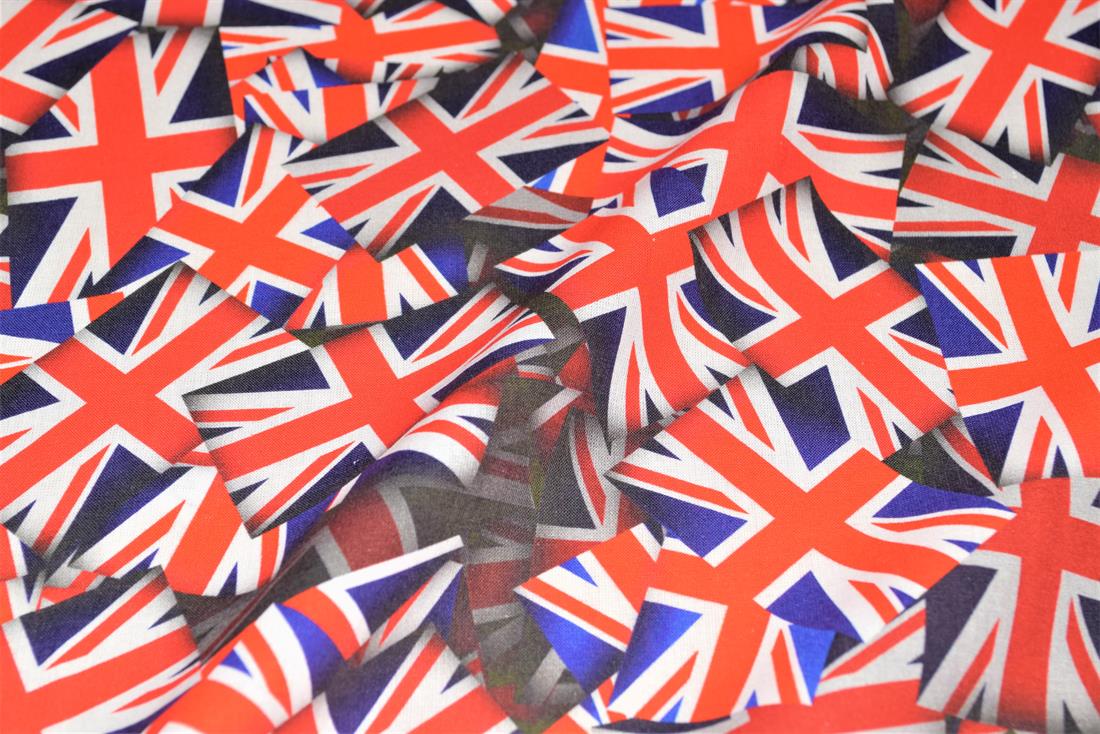 Navy Union Jack 100% Cotton Fabric Material