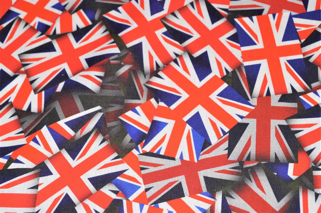 Navy Union Jack 100% Cotton Fabric Material