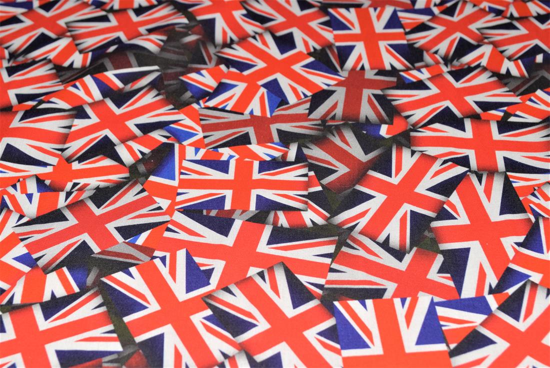 Navy Union Jack 100% Cotton Fabric Material