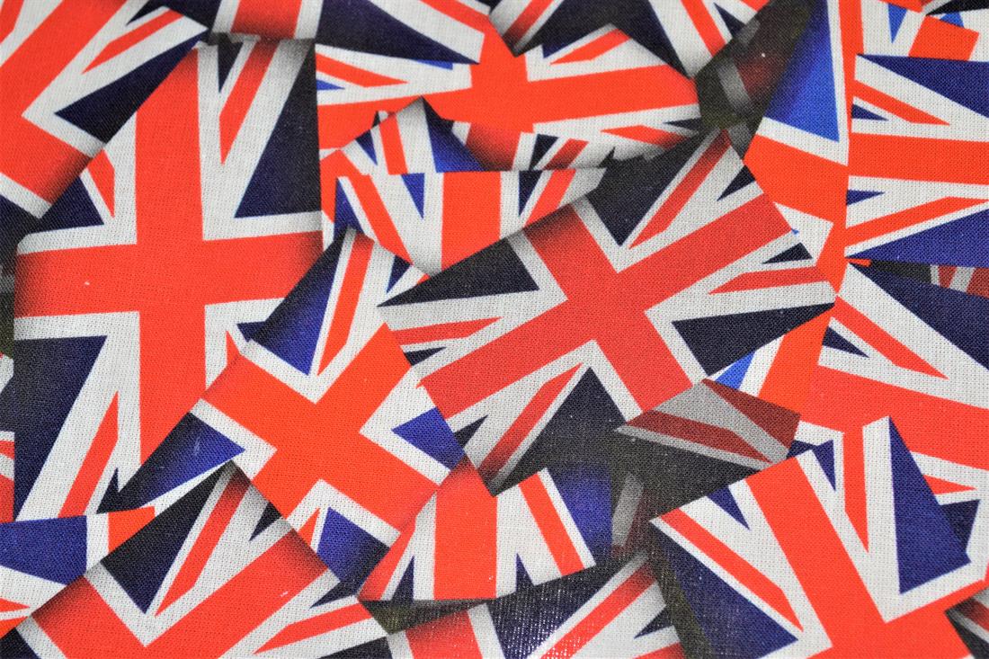Navy Union Jack 100% Cotton Fabric Material