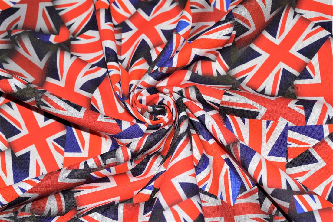 Navy Union Jack 100% Cotton Fabric Material