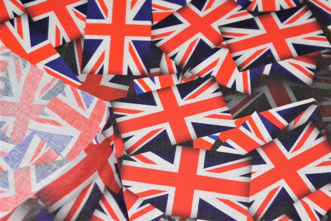 Navy Union Jack 100% Cotton Fabric Material