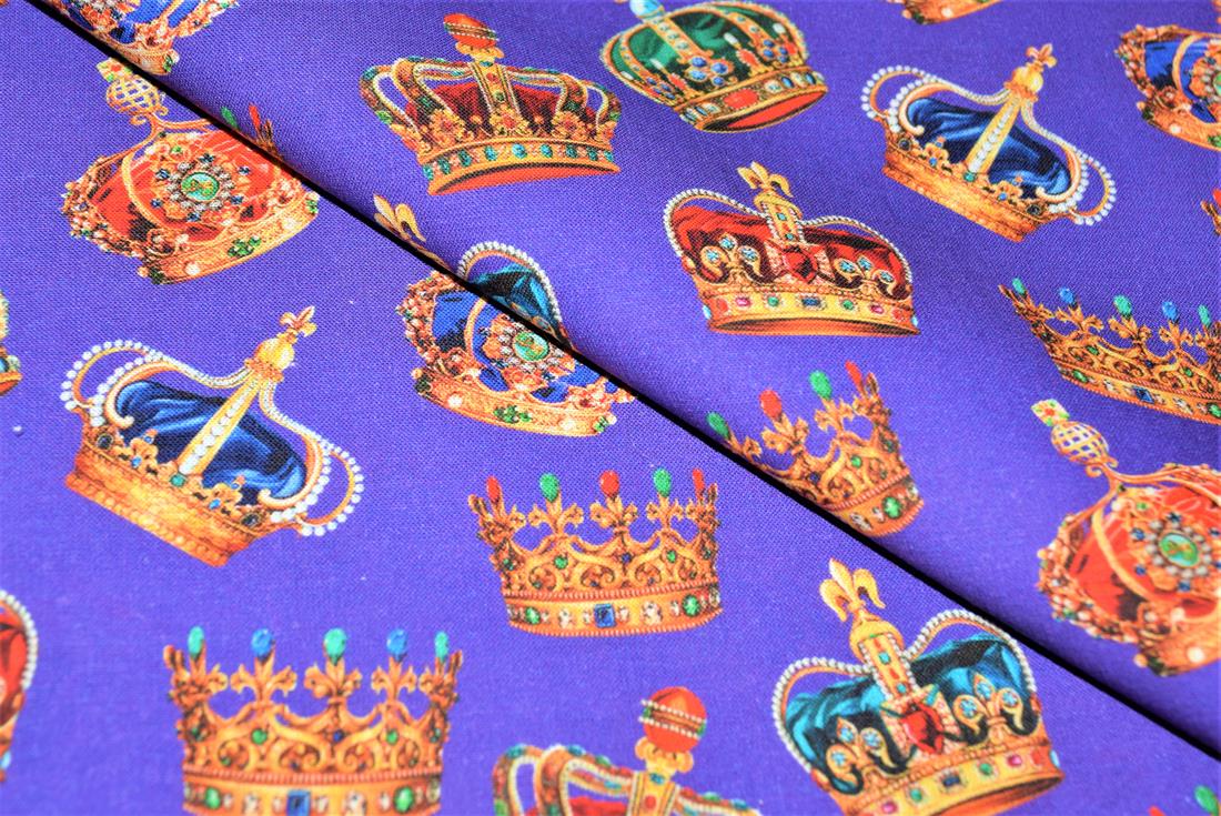 Purple Union Jack 100% Cotton Fabric Material