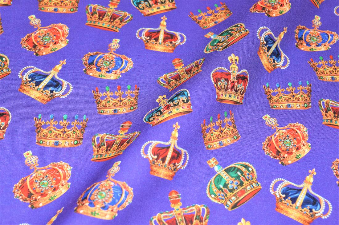 Purple Union Jack 100% Cotton Fabric Material