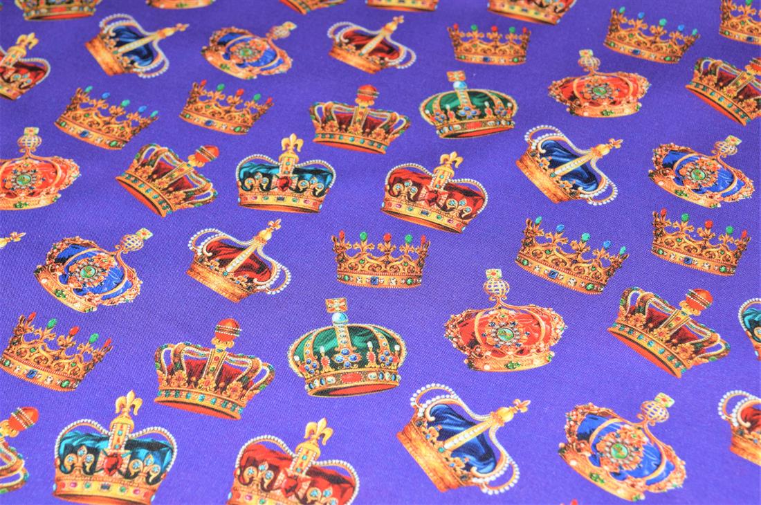 Purple Union Jack 100% Cotton Fabric Material