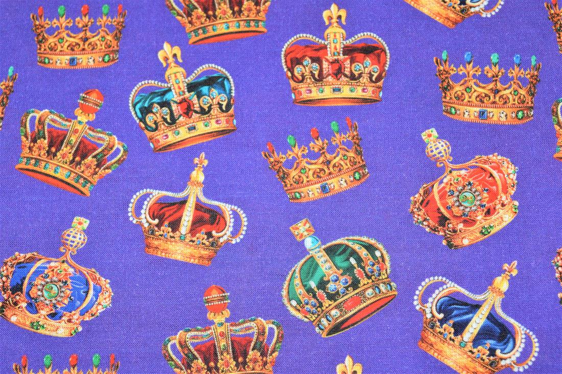 Purple Union Jack 100% Cotton Fabric Material