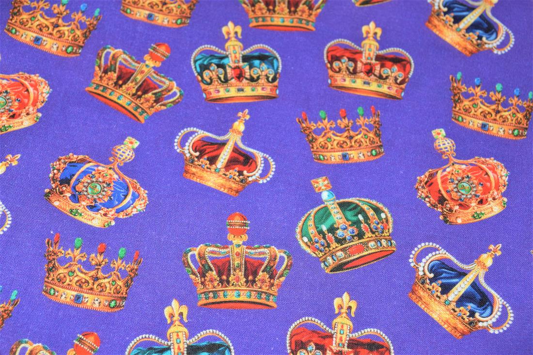 Purple Union Jack 100% Cotton Fabric Material