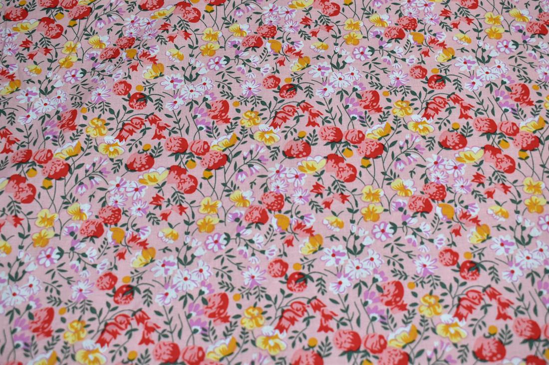 Fresh Spring Strawberries Cotton Lawn Is a Lightweight and Sheer…