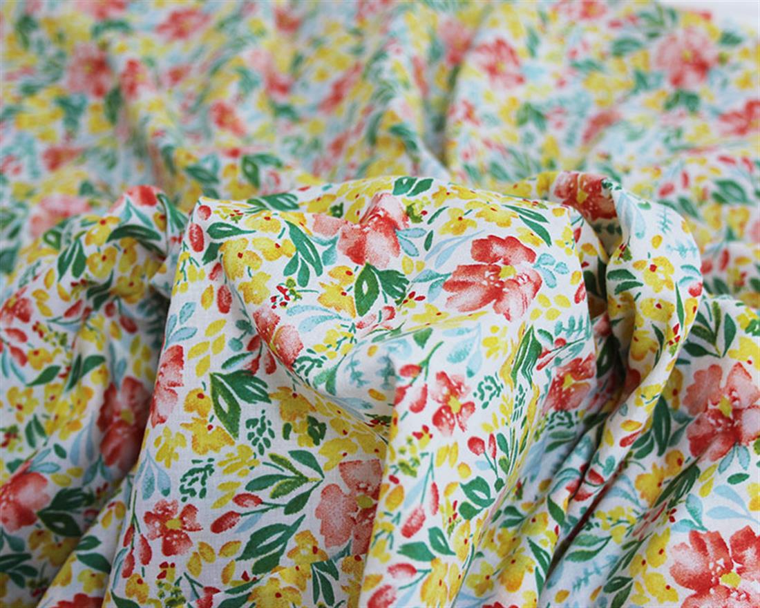 Fresh Blooming Floral Cotton Lawn Is a Lightweight and Sheer Fabric