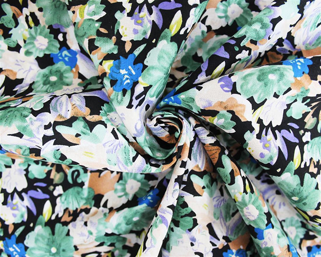 Blue Contemporary Watercolour Floral Cotton Lawn Is a Lightweight and…