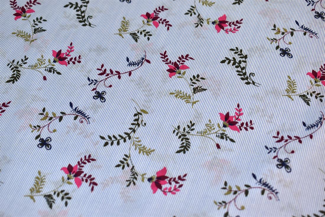 Sky Blue Floral Cotton Lawn