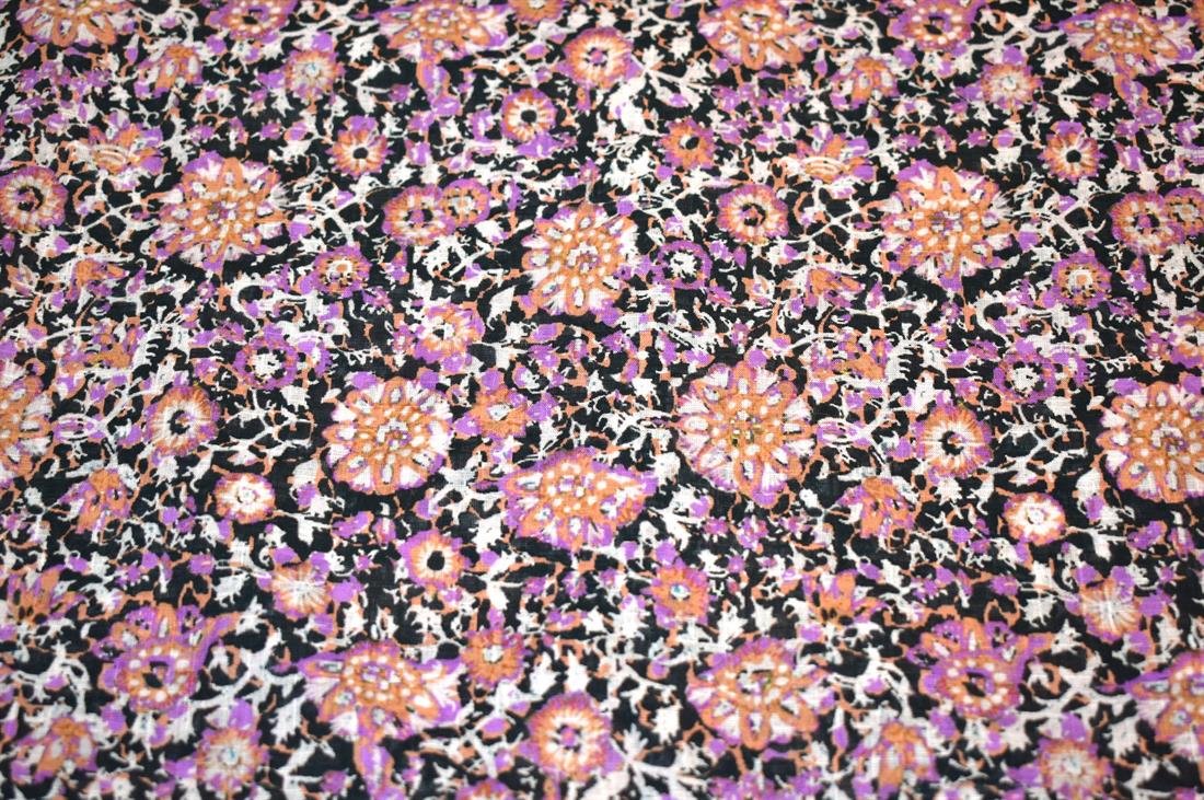 Black & Purple Floral Cotton Lawn