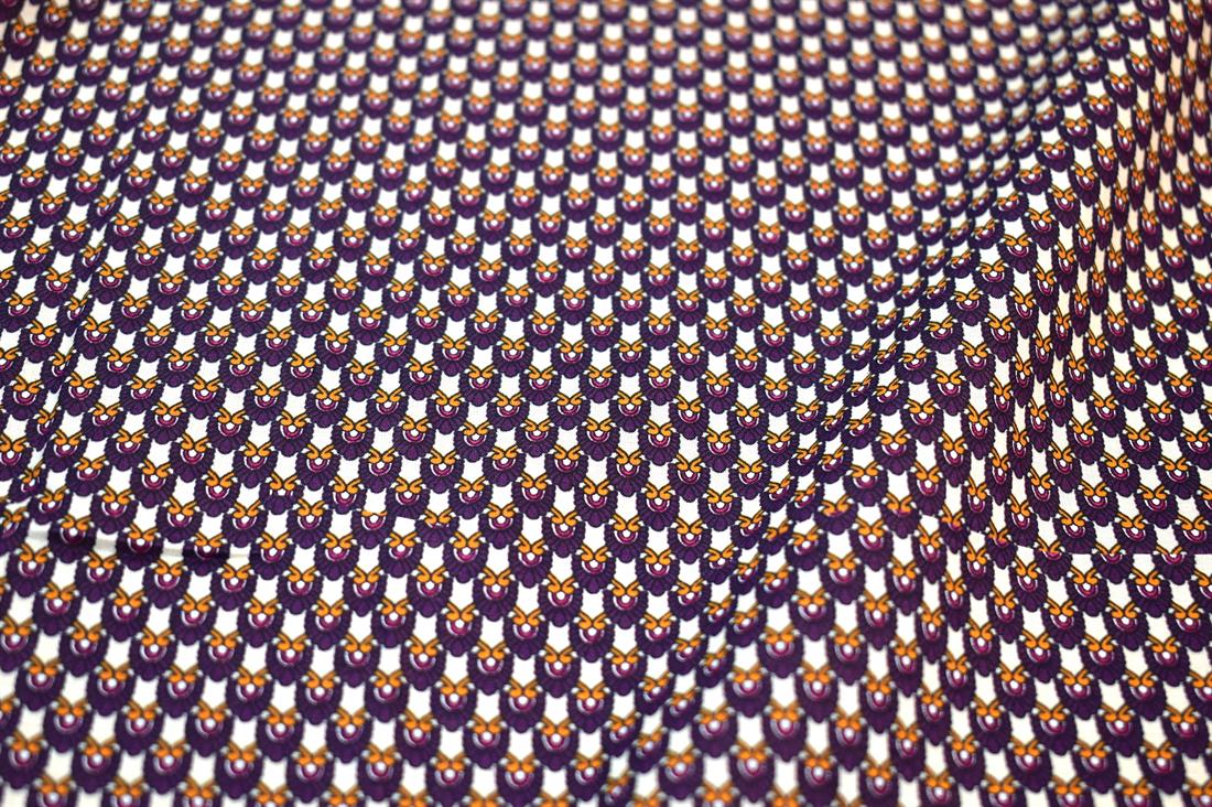 Cream & Purple Cotton Lawn