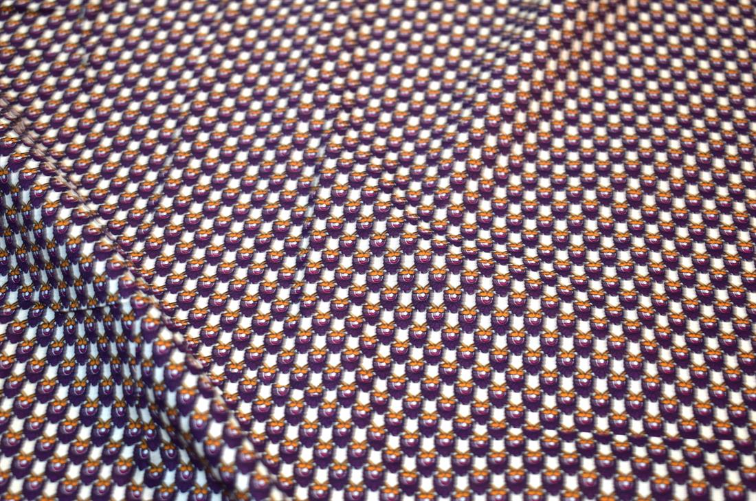 Cream & Purple Cotton Lawn