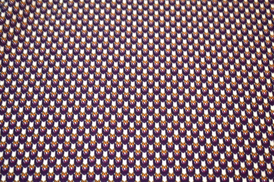 Cream & Purple Cotton Lawn