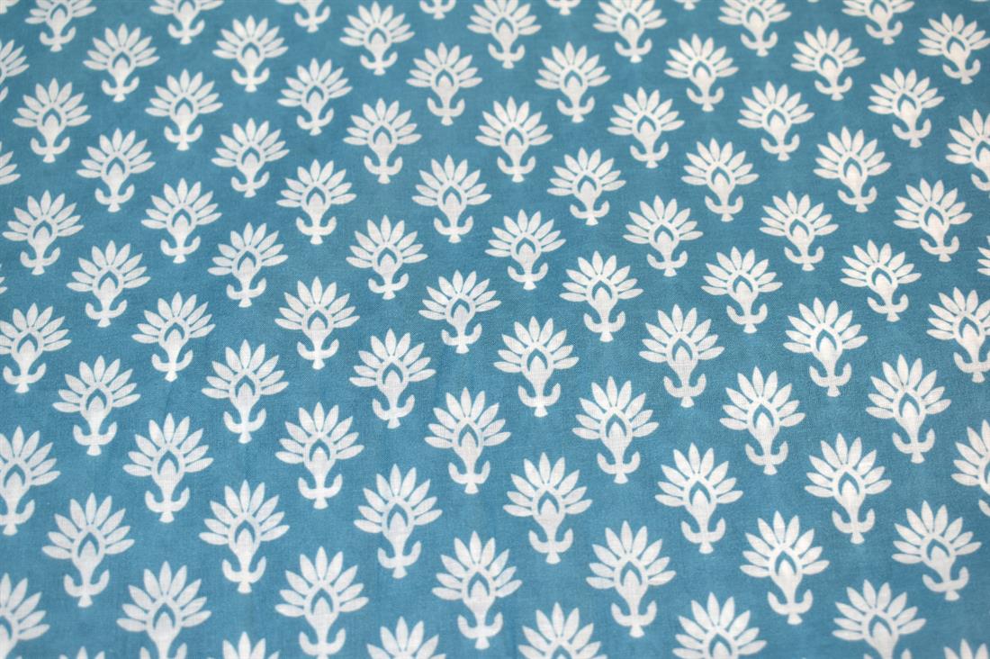Blue Floral Cotton Lawn