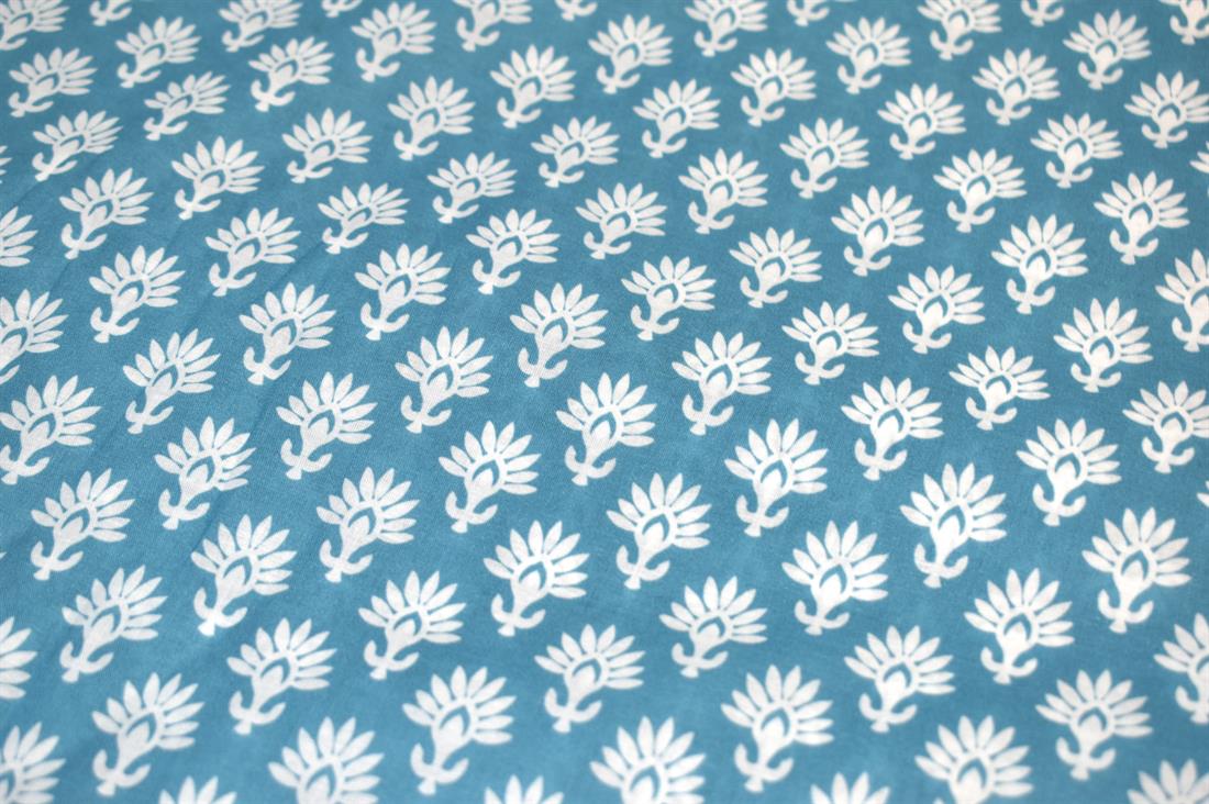 Blue Floral Cotton Lawn