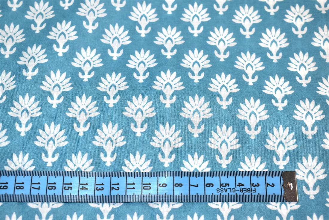 Blue Floral Cotton Lawn
