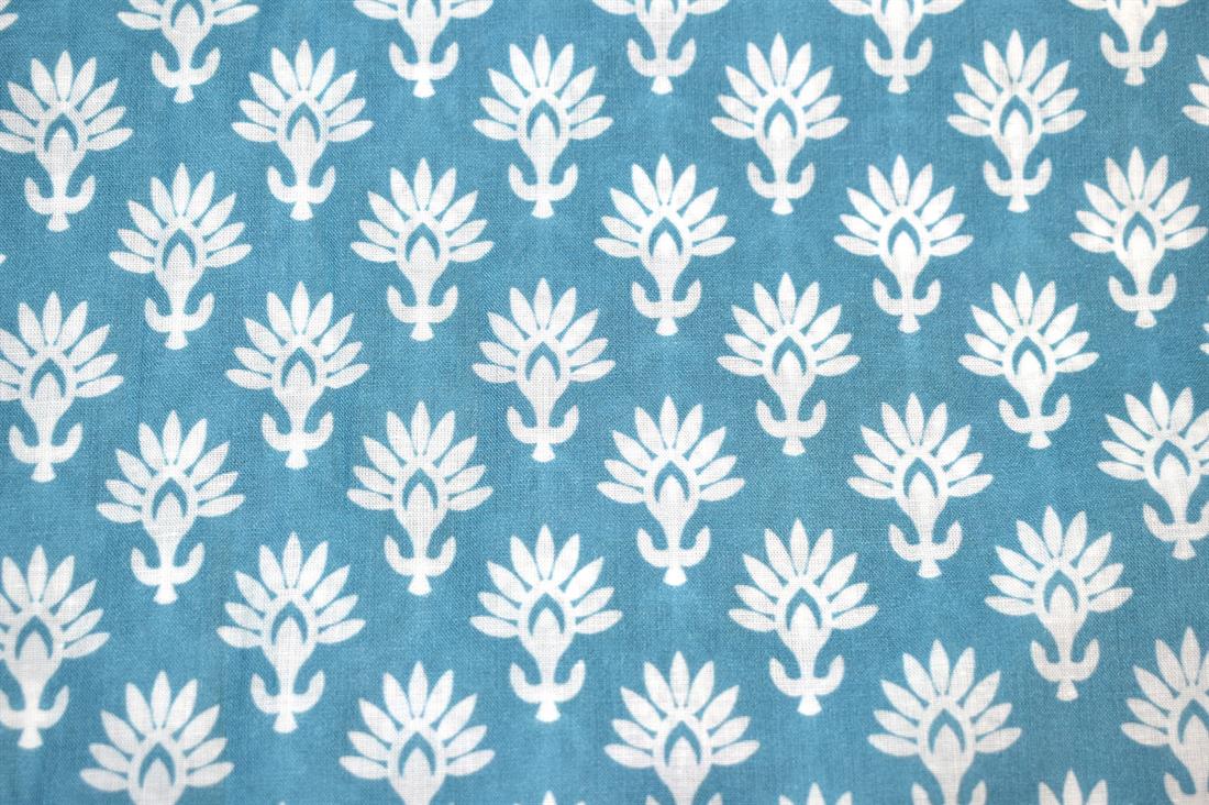 Blue Floral Cotton Lawn