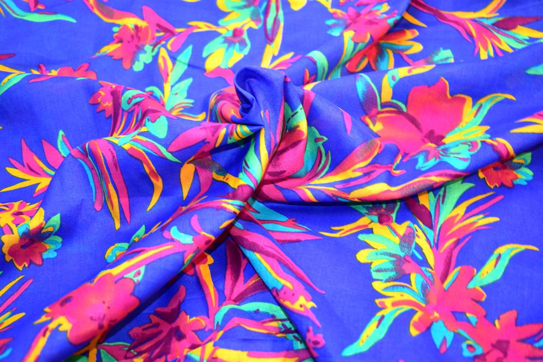 Navy & Pink Floral Cotton Lawn