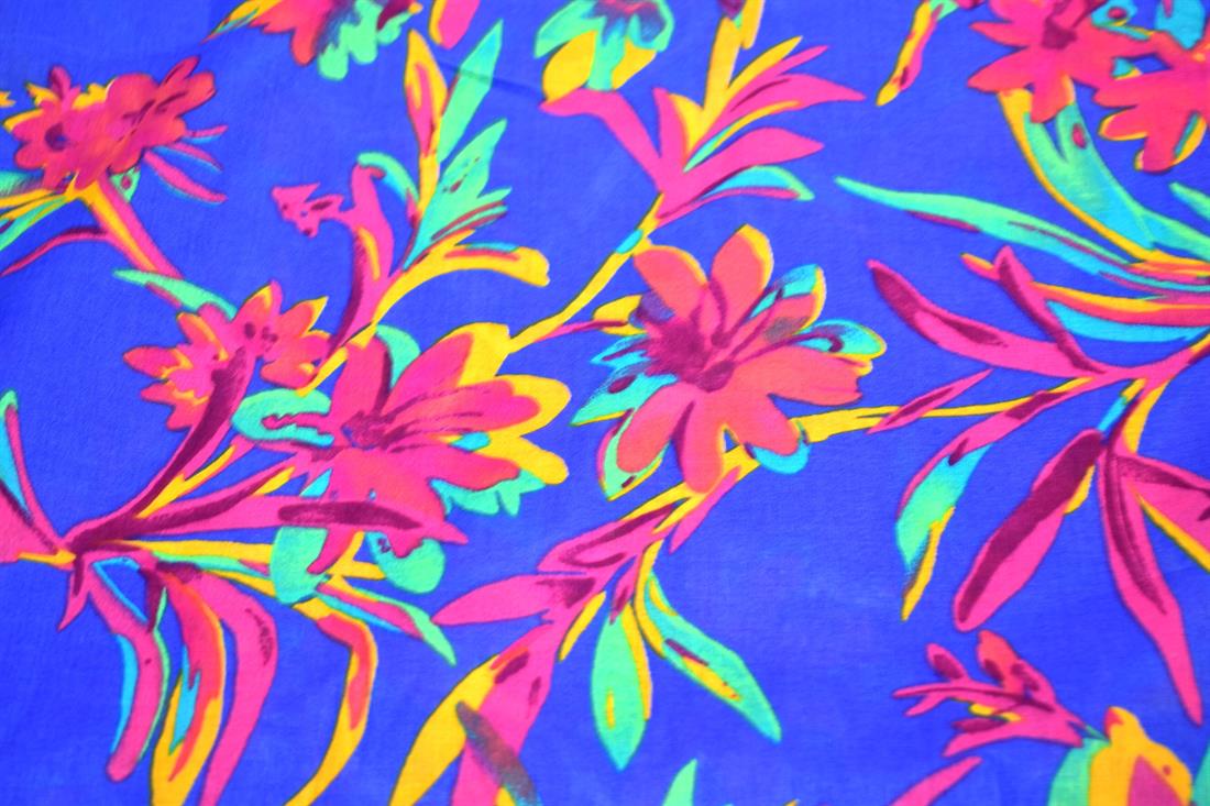 Navy & Pink Floral Cotton Lawn