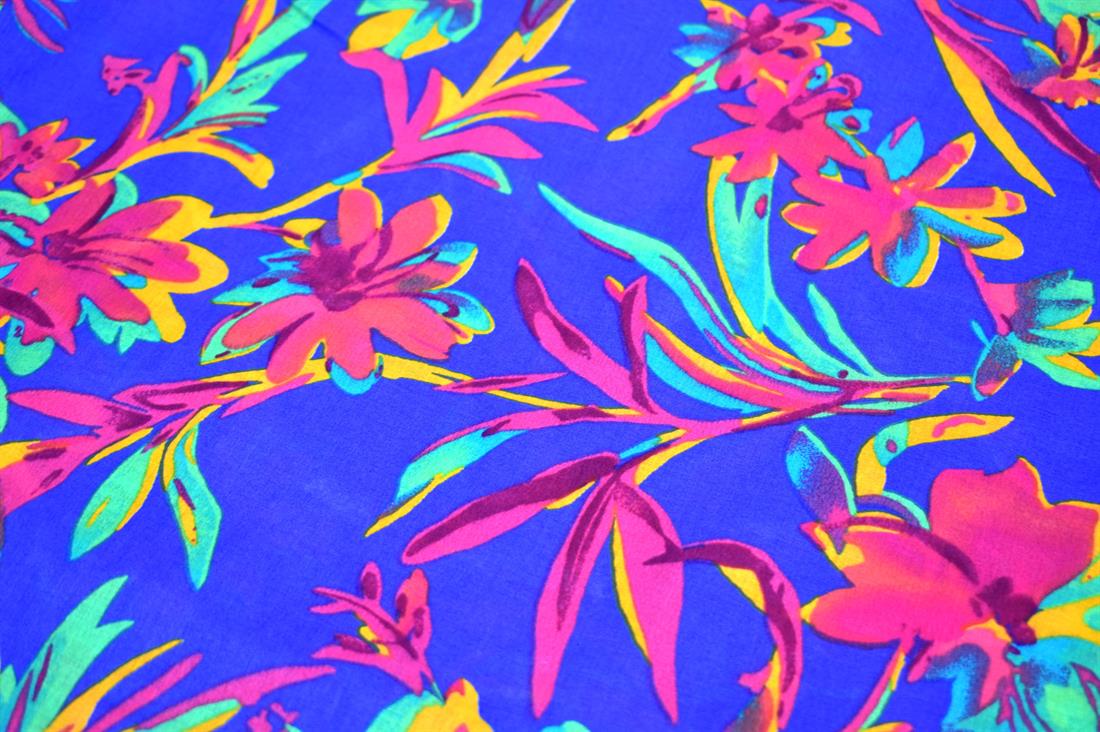Navy & Pink Floral Cotton Lawn