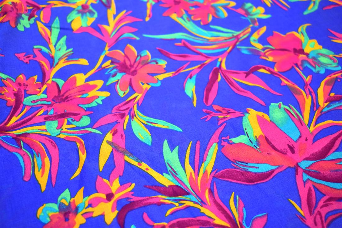Navy & Pink Floral Cotton Lawn