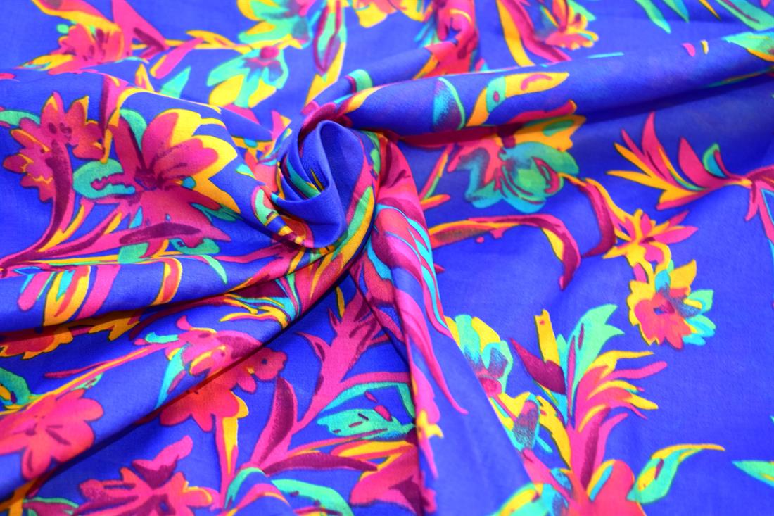 Navy & Pink Floral Cotton Lawn