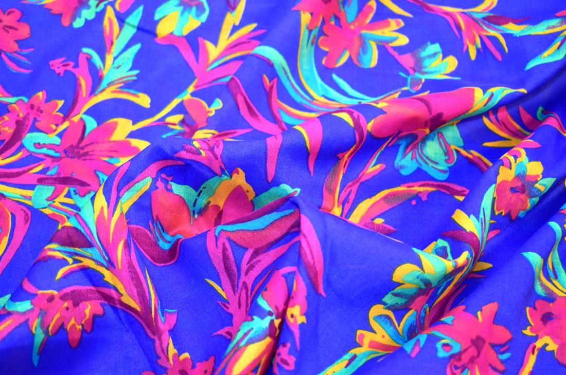 Navy & Pink Floral Cotton Lawn