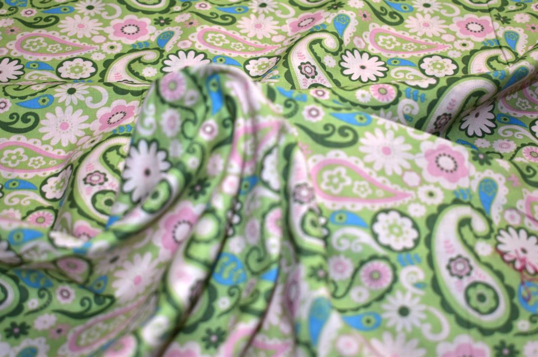 Beige & Green Cotton Lawn