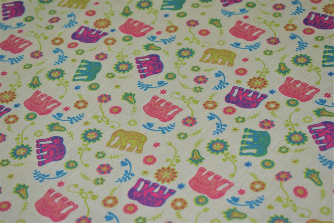 Elephant Print PolyCotton Fabric