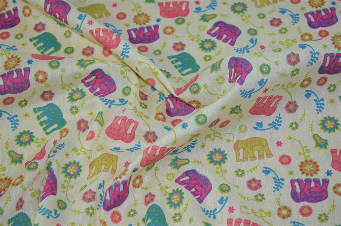 Elephant Print PolyCotton Fabric