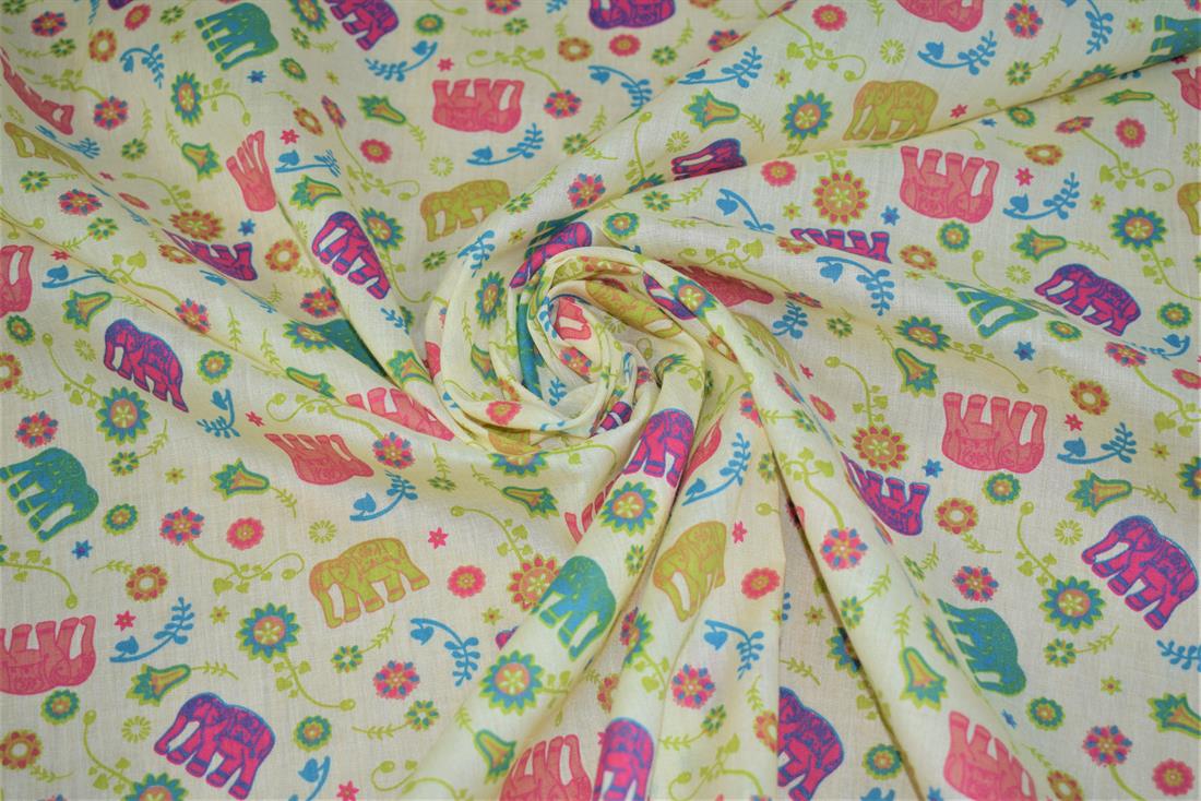 Elephant Print PolyCotton Fabric