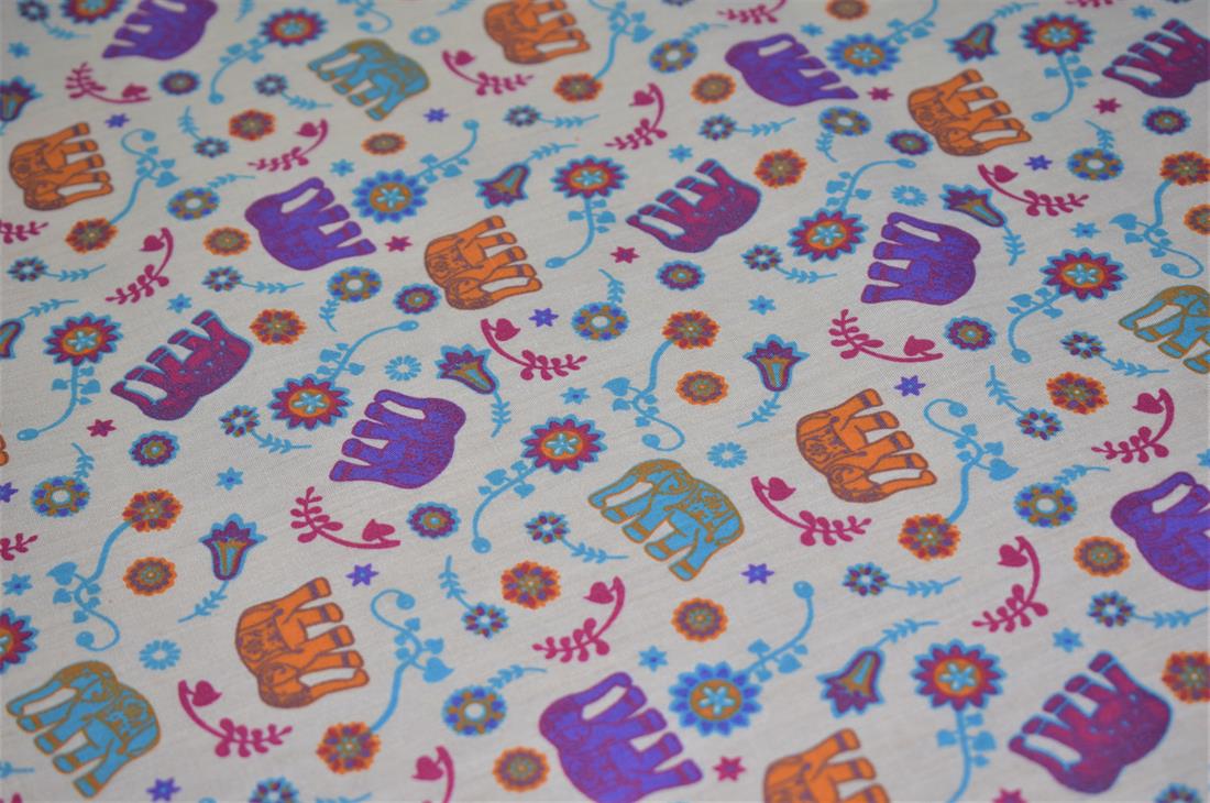 Elephant Print PolyCotton Fabric