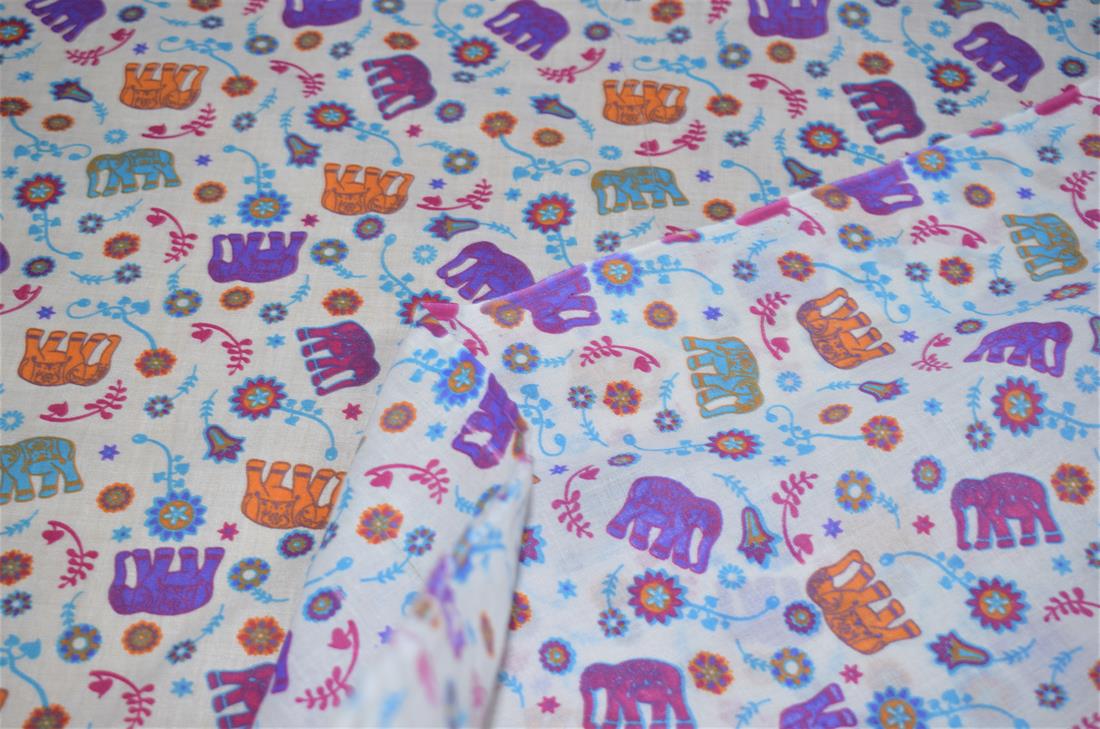 Elephant Print PolyCotton Fabric
