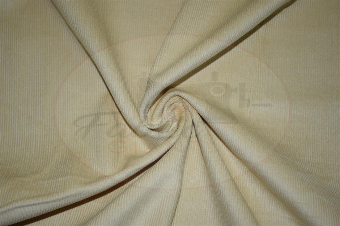 Beige Corduroy Plain Fabric